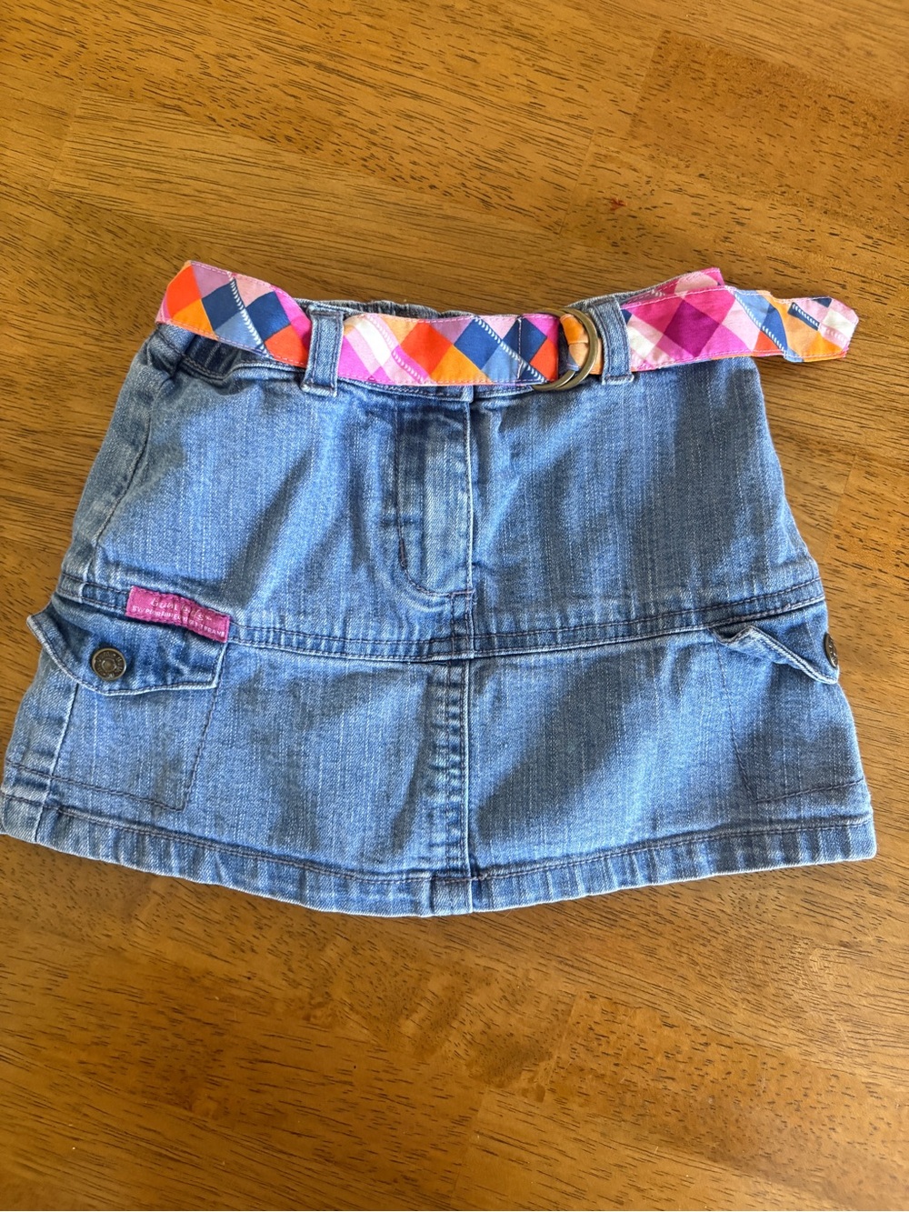 Y2K B.U.M Equipment Denim Skirt Embroidered Belt Bum Baby 24 months